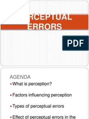 Реферат: Perceptual Errors Essay Research Paper Perceptual Organization1